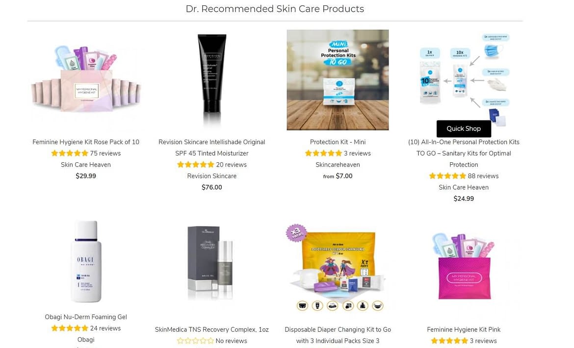 Ecommerce San Diego Digital Creatives Skin care Heaven products