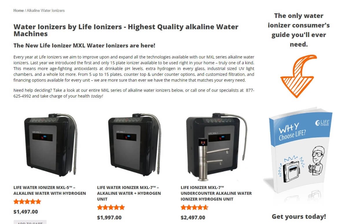 Ecommerce San Diego Digital Creatives Life Ionizers products